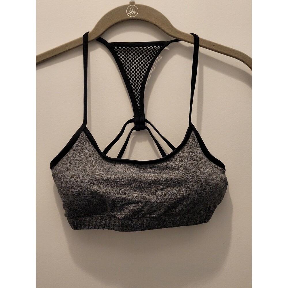 Forever 21 Sports Bra Gray Padded Strappy Back Size XS